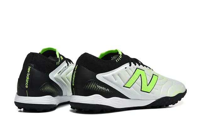 New Balance Tekela White Green Low-Cut Synthetic Upper Molded Conical-Stud Outsole Turf Soccer Shoes 5
