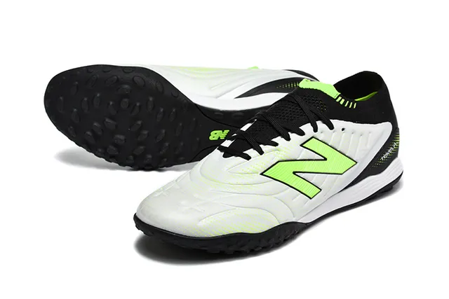 New Balance Tekela White Green Low-Cut Synthetic Upper Molded Conical-Stud Outsole Turf Soccer Shoes 6