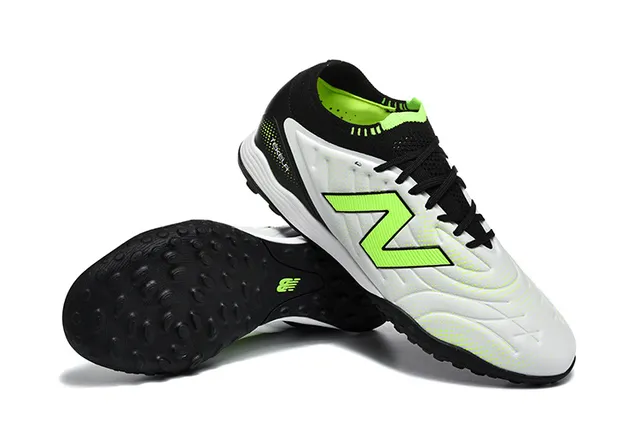 New Balance Tekela White Green Low-Cut Synthetic Upper Molded Conical-Stud Outsole Turf Soccer Shoes 7