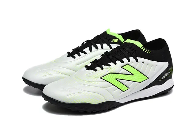 New Balance Tekela White Green Low-Cut Synthetic Upper Molded Conical-Stud Outsole Turf Soccer Shoes 8