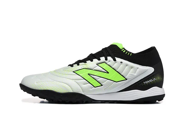 New Balance Tekela White Green Low-Cut Synthetic Upper Molded Conical-Stud Outsole Turf Soccer Shoes 10