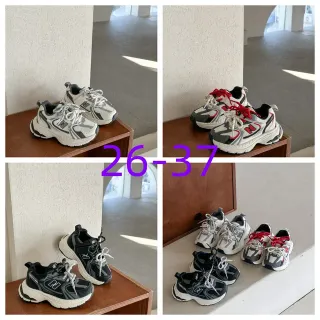 New Balance 白灰色鞋底 分层网眼-合成鞋面 厚底运动鞋