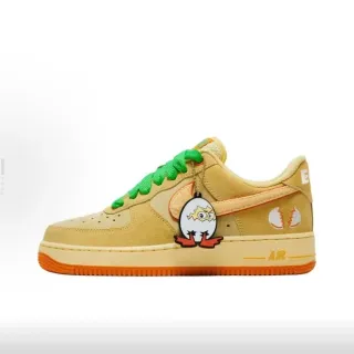 Nike Air Force 1 米色 绿色 橙色 刺绣 蛋 图案 生活方式 运动鞋