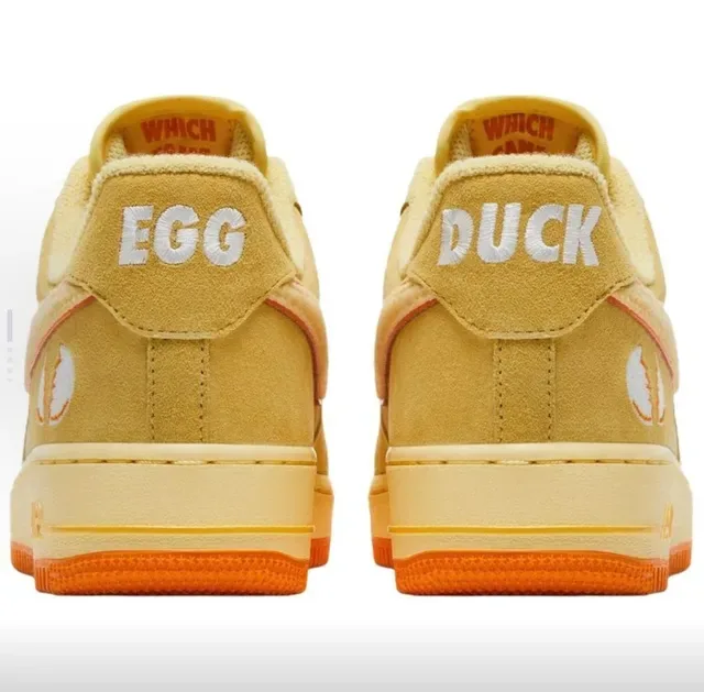 Nike Air Force 1 بيج أخضر برتقالي مطرز بيض النمط حذاء أسلوب الحياة 3