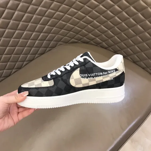Nike Air Force 1 Checkerboard Black and Beige Lifestyle Sneakers 2