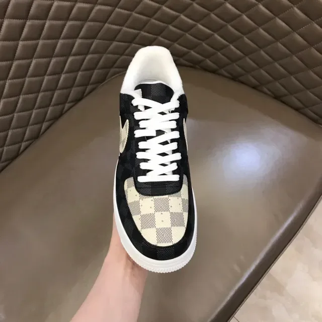 Nike Air Force 1 Checkerboard Black and Beige Lifestyle Sneakers 4