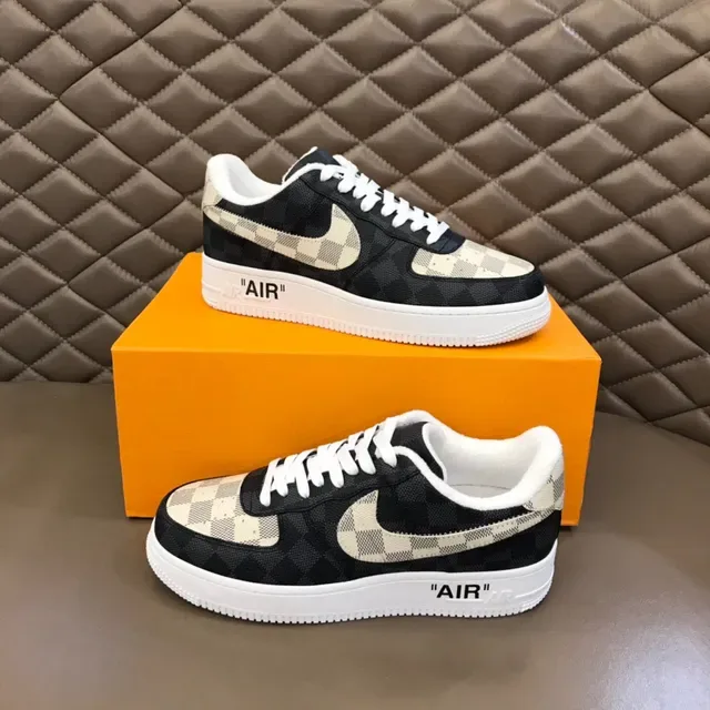 Nike Air Force 1 Checkerboard Black and Beige Lifestyle Sneakers 7