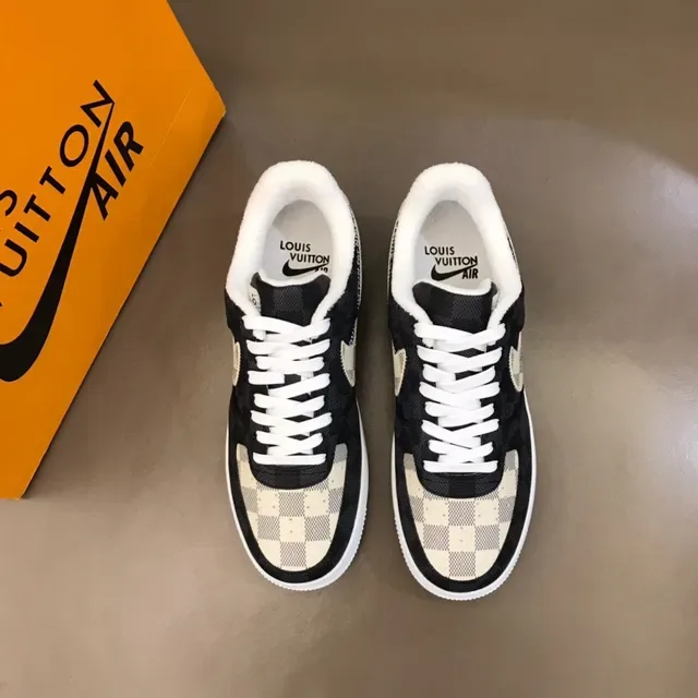 Nike Air Force 1 Checkerboard Black and Beige Lifestyle Sneakers 8