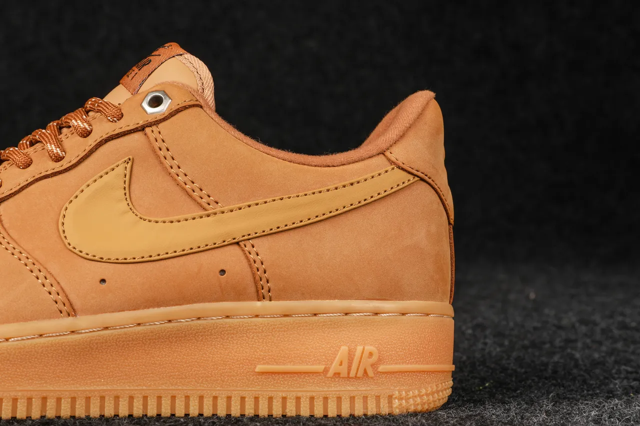 Nike Air Force 1 Monochromatic Tan Suede Lifestyle Sneakers 3
