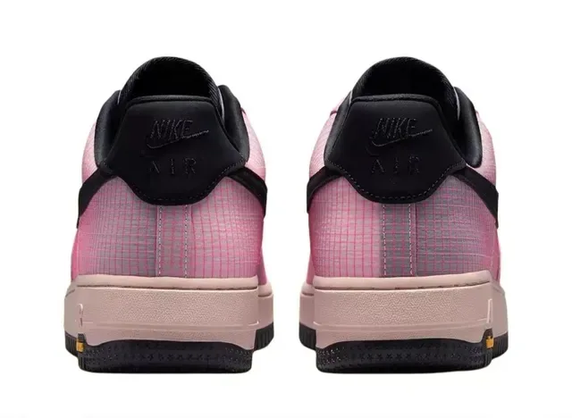 Nike Air Force 1 Zapatillas Lifestyle Rosa Grid Negro con Swoosh 3