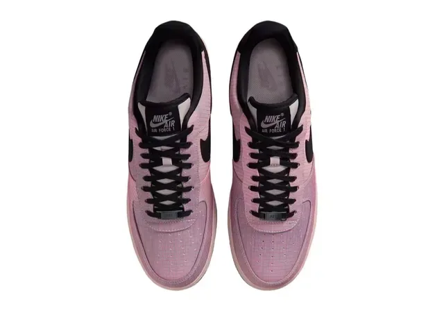 Nike Air Force 1 Zapatillas Lifestyle Rosa Grid Negro con Swoosh 4