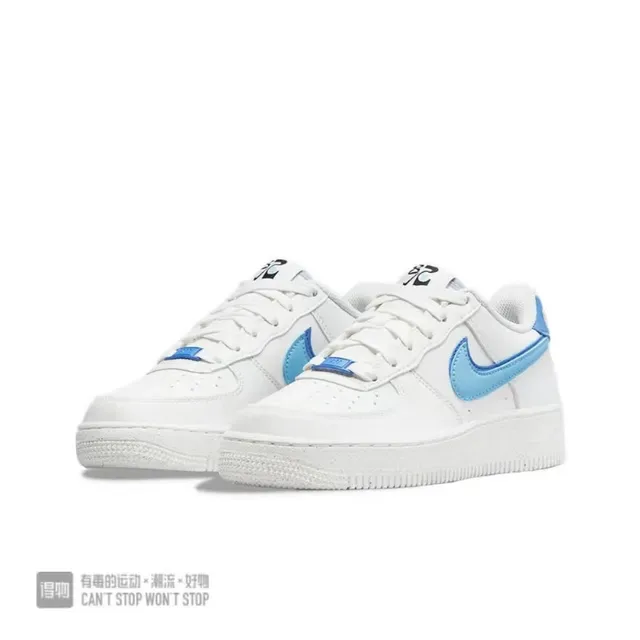 耐克 Air Force 1 白色和浅蓝色生活方式运动鞋 5