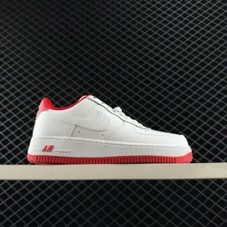 Nike Air Force 1 أبيض وأحمر أحذية رياضية نمط حياة