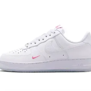 نيكي إير فورس 1 أبيض وردي Swoosh أحذية أسلوب حياة