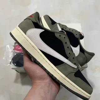 Nike Air Jordan 1 أخضر الجيش أسود زيتوني سويدي نسيج أساسي نمط حياة أحذية رياضية
