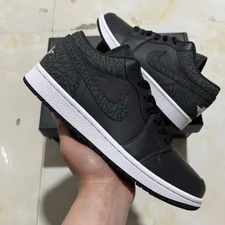 Nike Air Jordan 1 Low طباعة الفيل أسود أحذية لايف ستايل