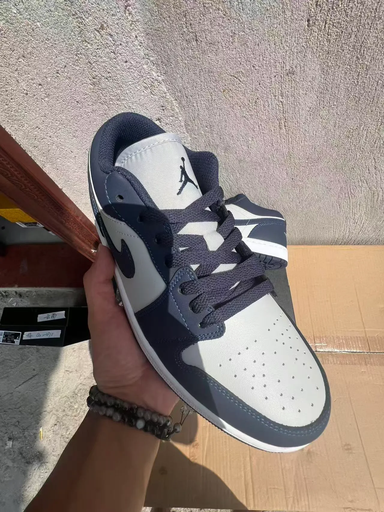 Nike Air Jordan 1 Low Navy White Lifestyle Sneakers 2