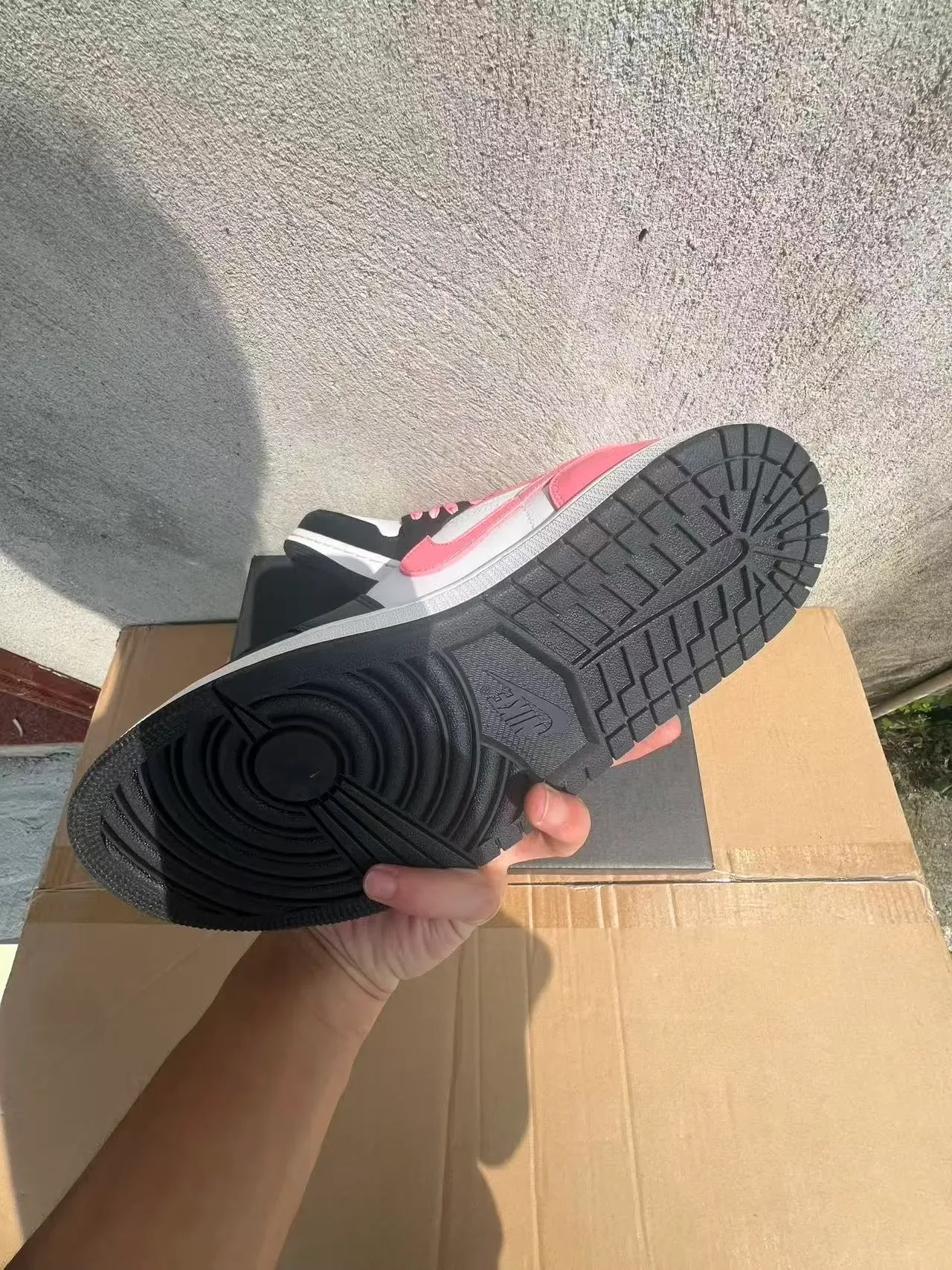 Nike Air Jordan 1 Low Pink White Black Lifestyle Sneakers 6