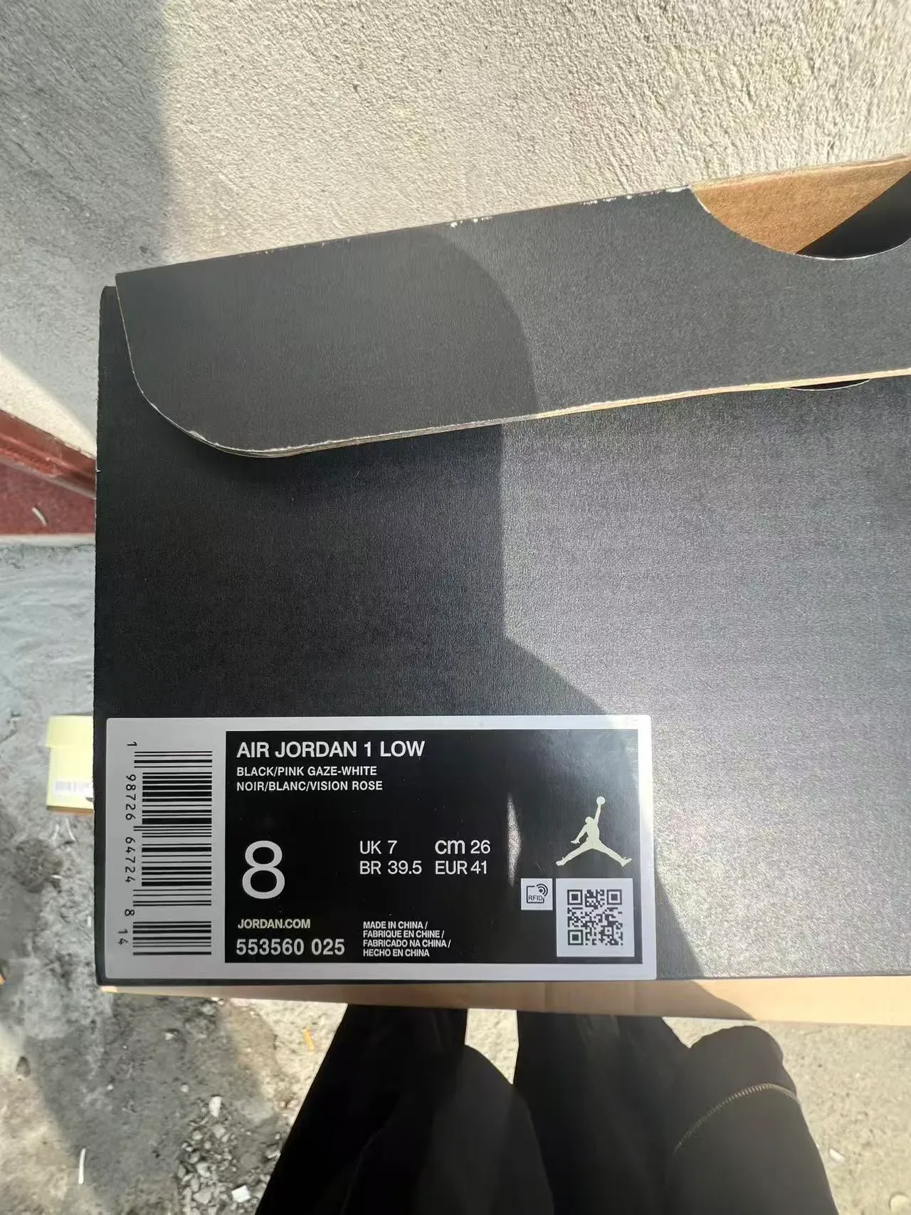 Nike Air Jordan 1 Low Pink White Black Lifestyle Sneakers 10