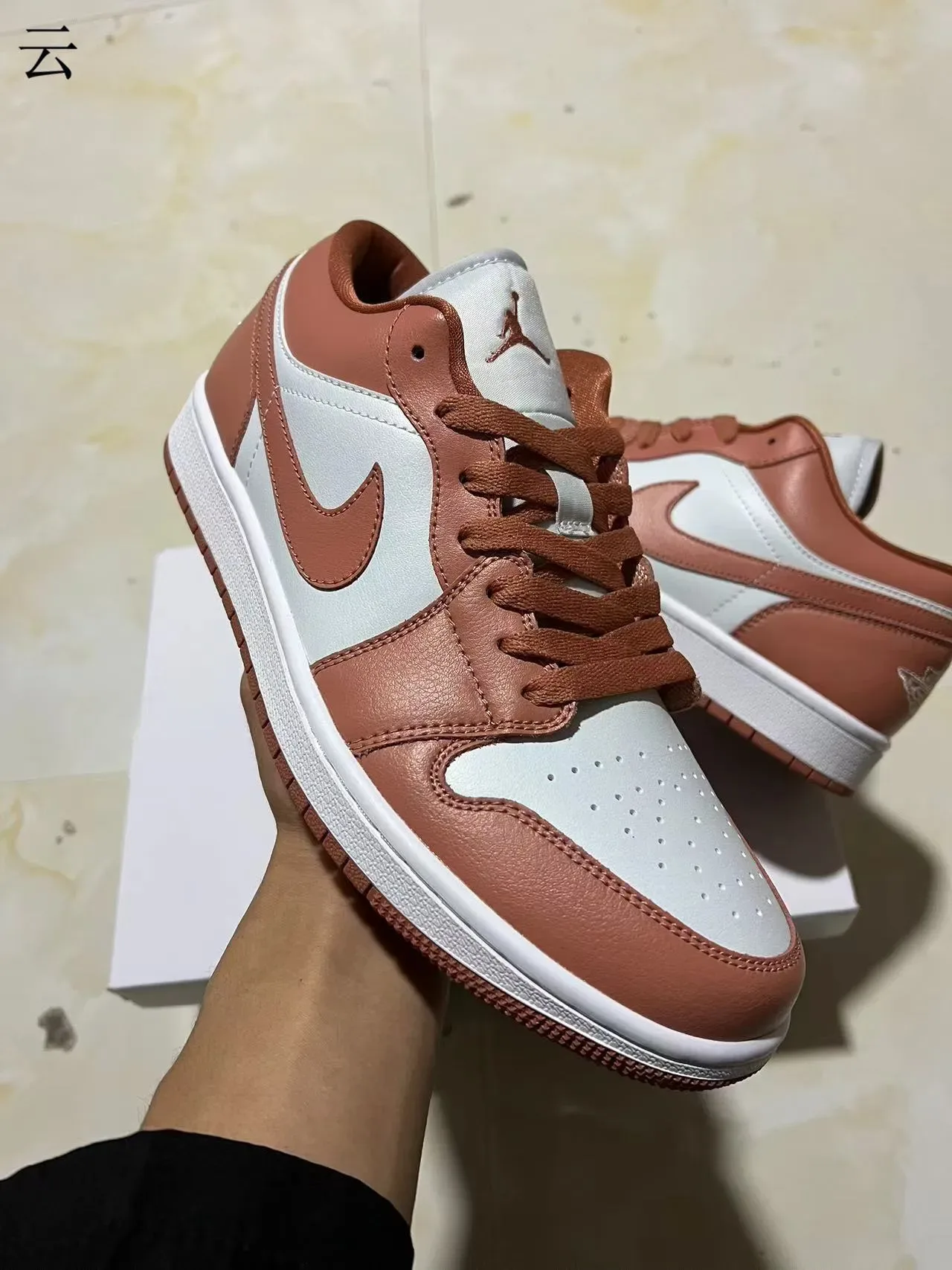 Nike Air Jordan 1 Low Terracotta White Lifestyle Sneakers 3