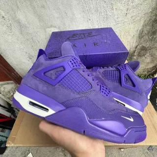 Nike Air Jordan 4 एकरंग बैंगनी बास्केटबॉल जूते