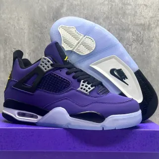 Nike Air Jordan 4 बैंगनी काली सफेद Icy Outsole बास्केटबॉल जूते