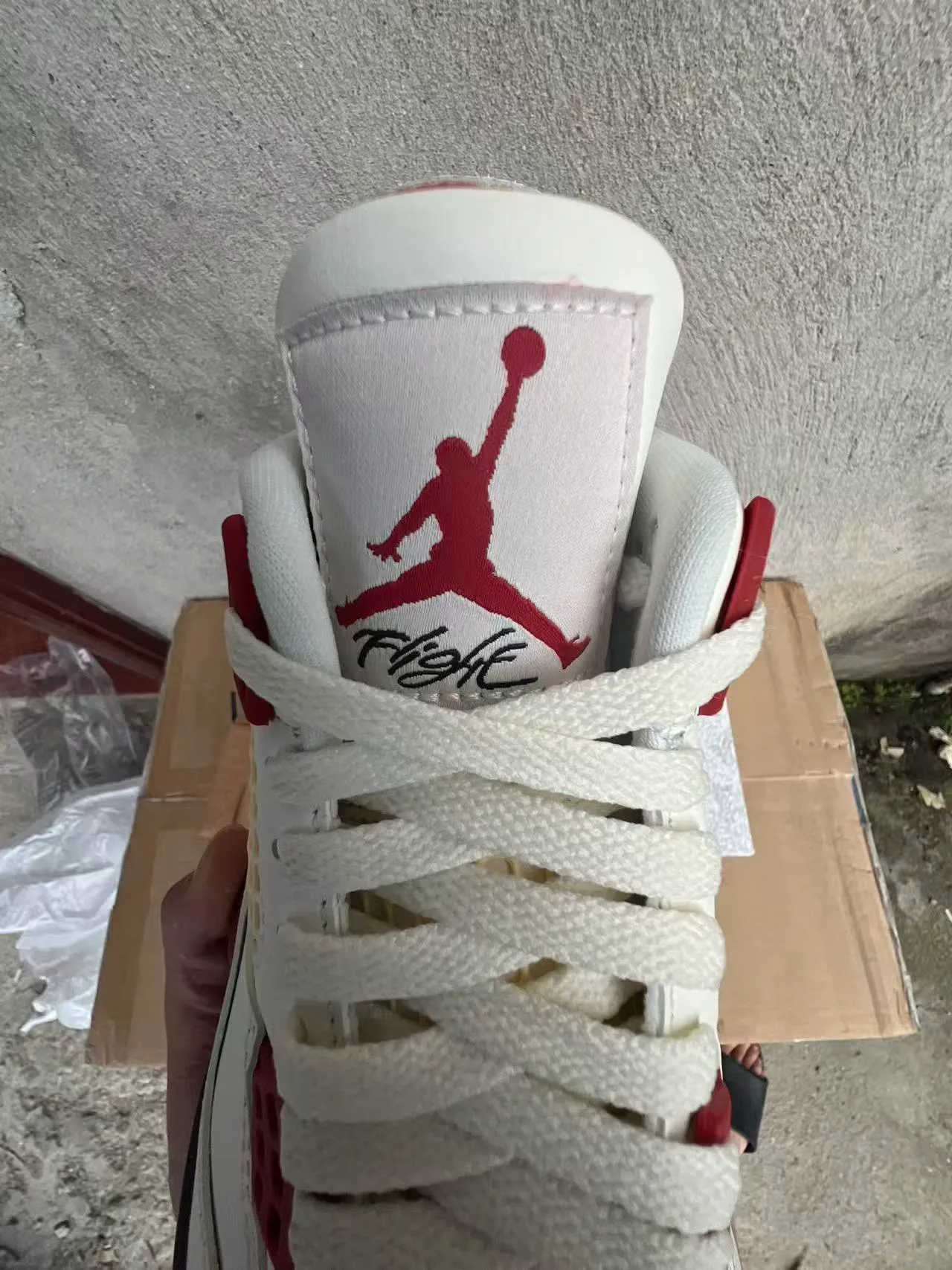 Nike Air Jordan 4 White Red Black Basketball Shoes 4