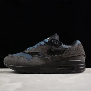 Nike Air Max 1 رمادي داكن وأزرق سويد Lifestyle Sneakers