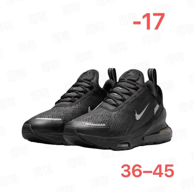 Nike Air Max 270 黑色 单色 网面 跑鞋 3