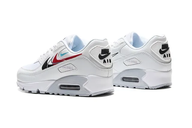 Nike Air Max 90 White Red Black Cyan Lifestyle Sneakers 3
