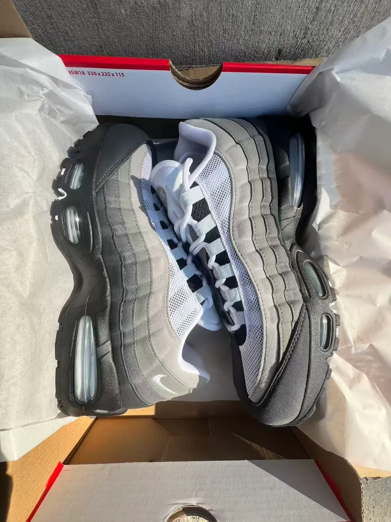 Nike Air Max 95 Gray Black White Lifestyle Sneakers 9