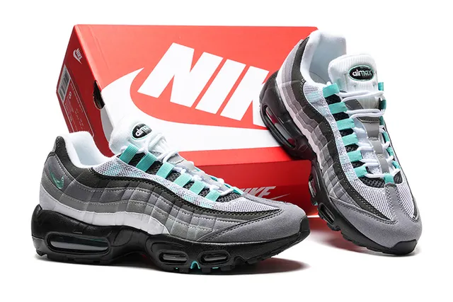 Nike Air Max 95 Gray Black White Teal Lifestyle Sneakers 2