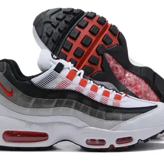 Nike Air Max 95 أبيض أسود رمادي أحمر حذاء رياضي أسلوب حياة