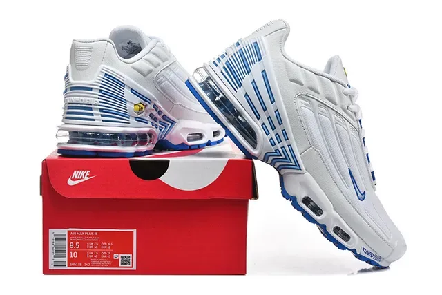 Nike Air Max Plus Tuned White and Blue Lifestyle Sneakers 12