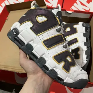 Nike Air More Uptempo Sapatos de Basquete Branco Roxo Dourado