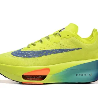 Nike Air Zoom Alphafly 3 नीओन येलो ब्लू रनिंग जूते