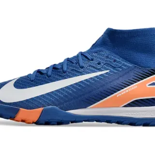Nike Air Zoom azul real e laranja sapatos de futebol turf