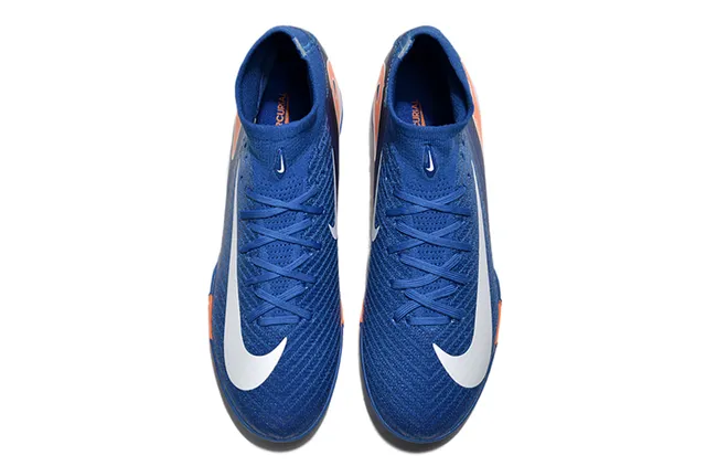 Nike Air Zoom azul real e laranja sapatos de futebol turf 3