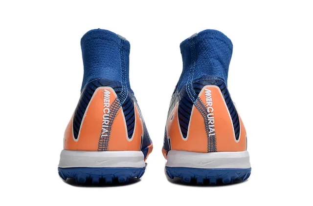 Nike Air Zoom azul real e laranja sapatos de futebol turf 5