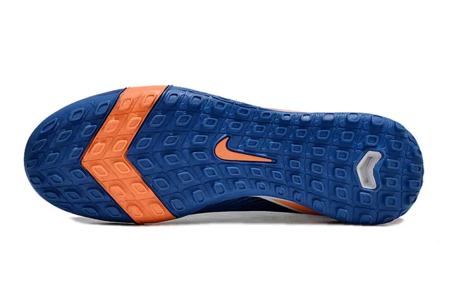 Nike Air Zoom azul real e laranja sapatos de futebol turf 8