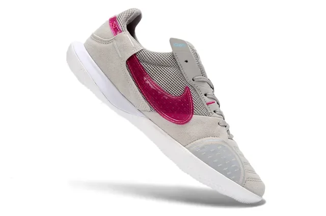 Nike 米色粉色 低帮 麂皮网面 室内足球鞋 2