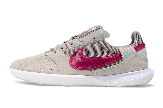 Nike 米色粉色 低帮 麂皮网面 室内足球鞋 7