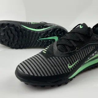 耐克 黑色 绿色 工程针织鞋面 霓虹 Swoosh 点缀 草地足球鞋