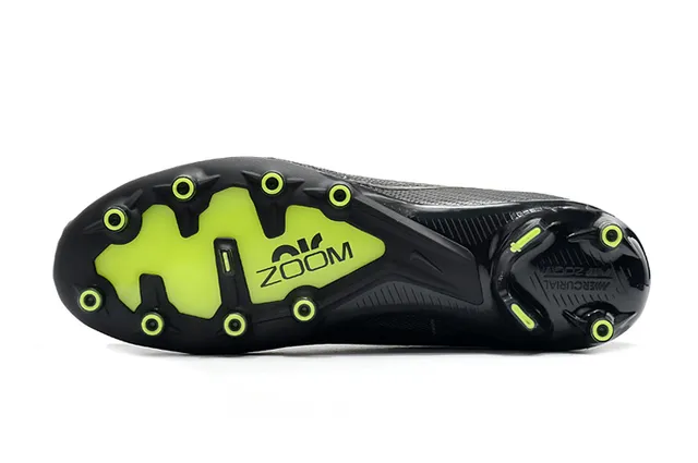 Nike Noir Vert Coupe Haute Flyknit Col Matière Texturée Synthétique Supérieure Firm-Ground Chaussures de Football 6