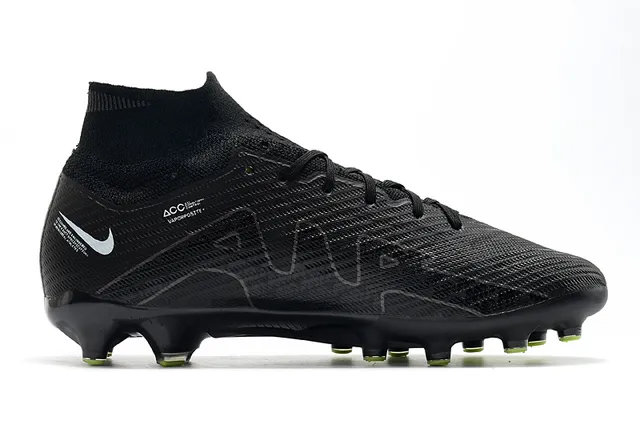Nike Noir Vert Coupe Haute Flyknit Col Matière Texturée Synthétique Supérieure Firm-Ground Chaussures de Football 7