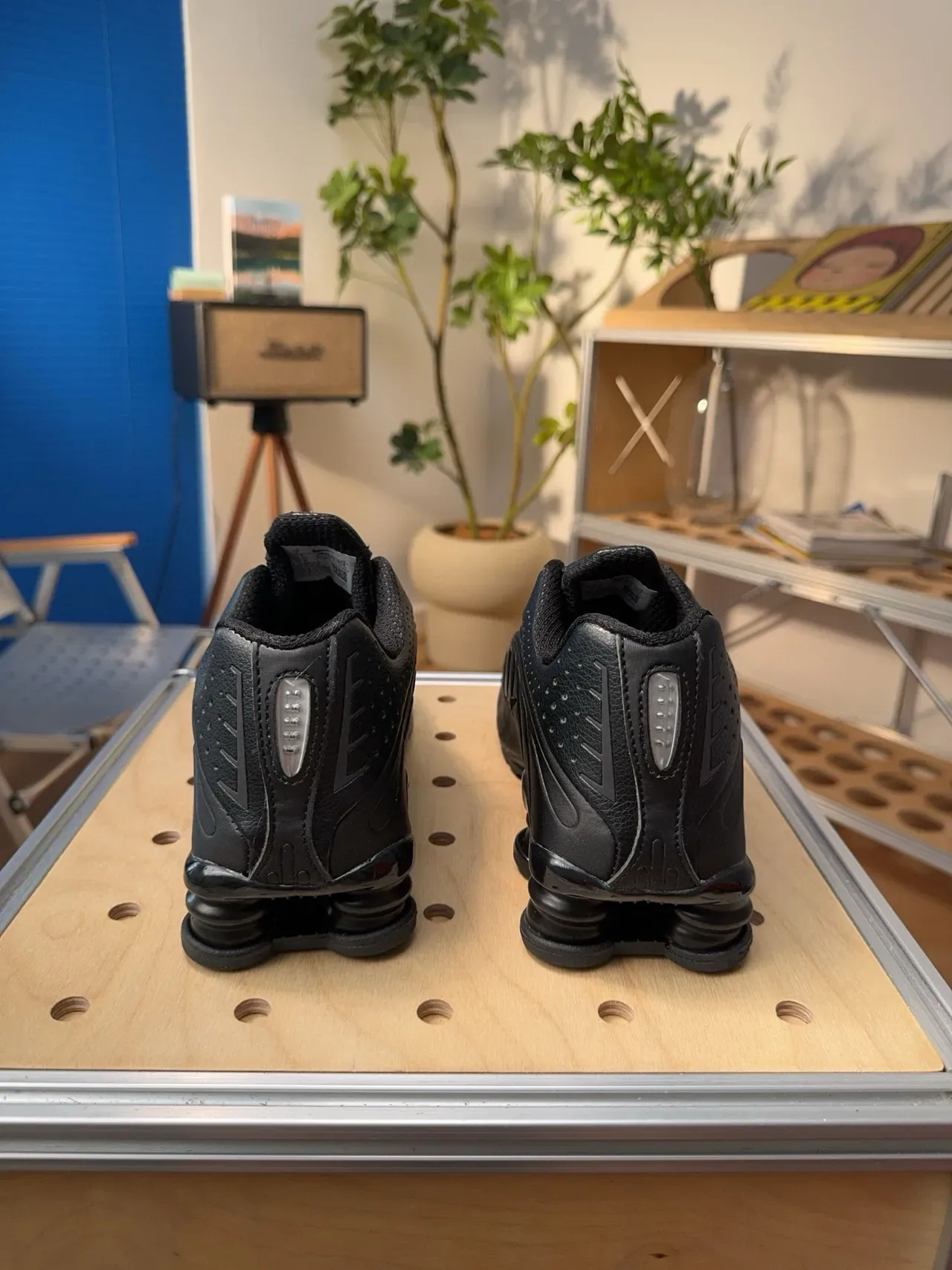 Nike Black Monochrome Perforated Leather Upper Running Shoes 6