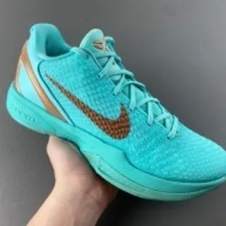 Nike Zapatillas de Baloncesto con Parte Superior de Tejido Azul Marrón y Cordones Integrados