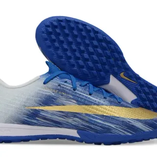Nike Azul Dourado Flyweave Parte superior Gradient Fade Turf Sapatos de Futebol
