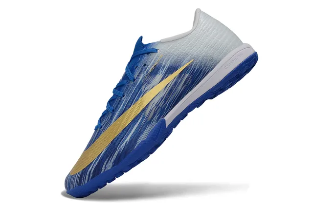 Nike Blue Gold Flyweave Upper Gradient Fade Turf Soccer Shoes 2