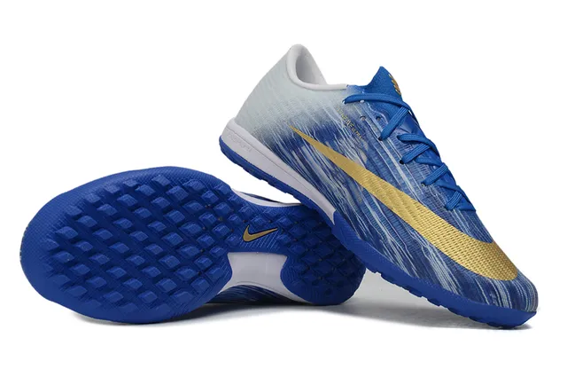 Nike Blue Gold Flyweave Upper Gradient Fade Turf Soccer Shoes 3